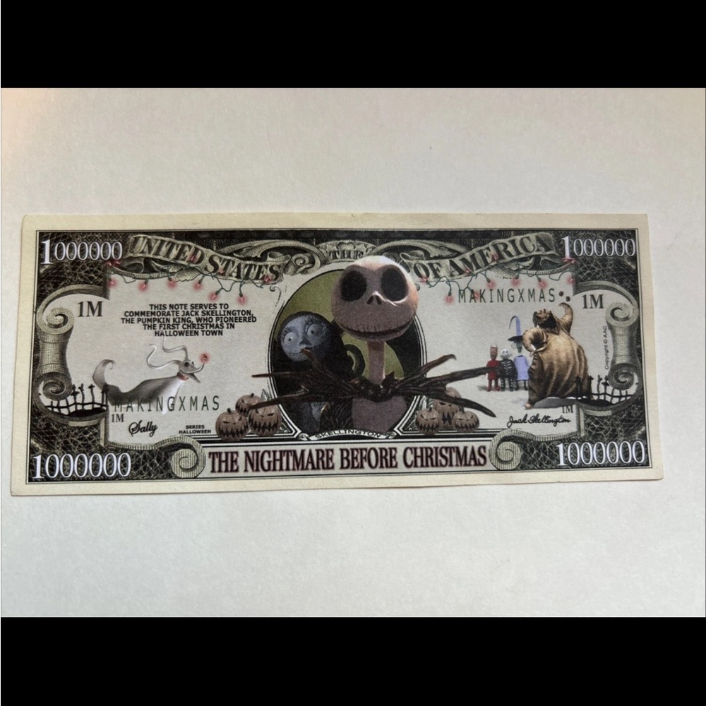 Bam Box Exclusive The Nightmare Before Christmas $1,000,000 Bill